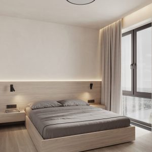 Sleek Floating Panel Bed