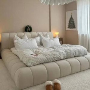 Upholstered Boucle Bed